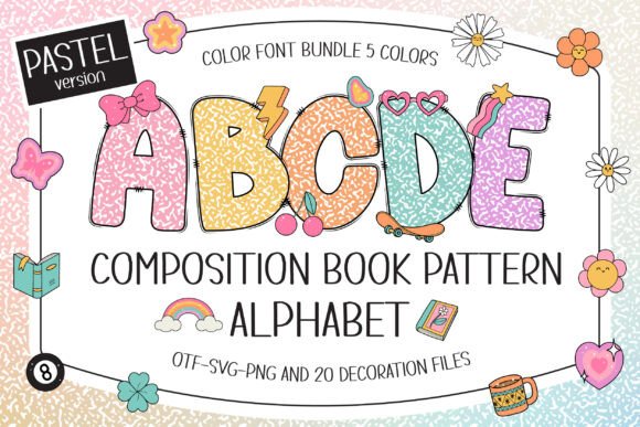 Composition Book Pattern Pastel: A Creative Font Review