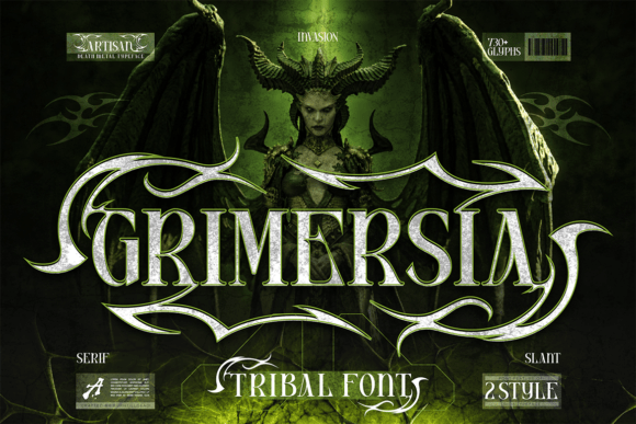 Unleash the Beast: Grimersia’s Dark Tribal Serif Power